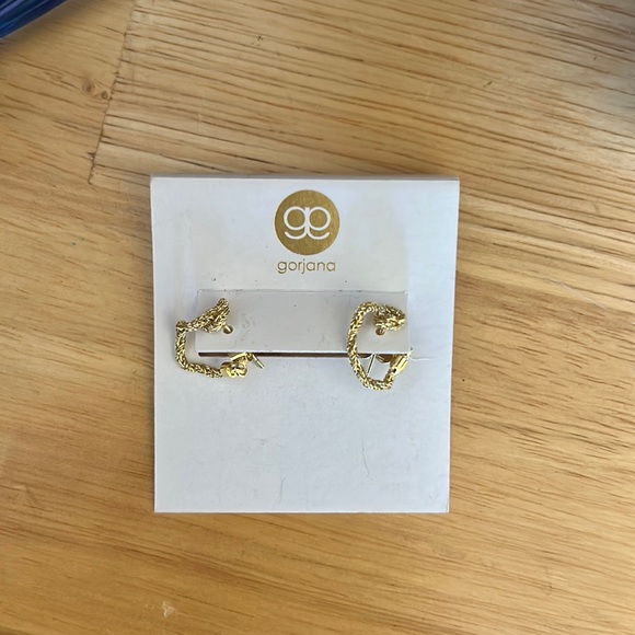 Gorjana gold chain hoop earrings - Brand New! - Picture 1 of 2